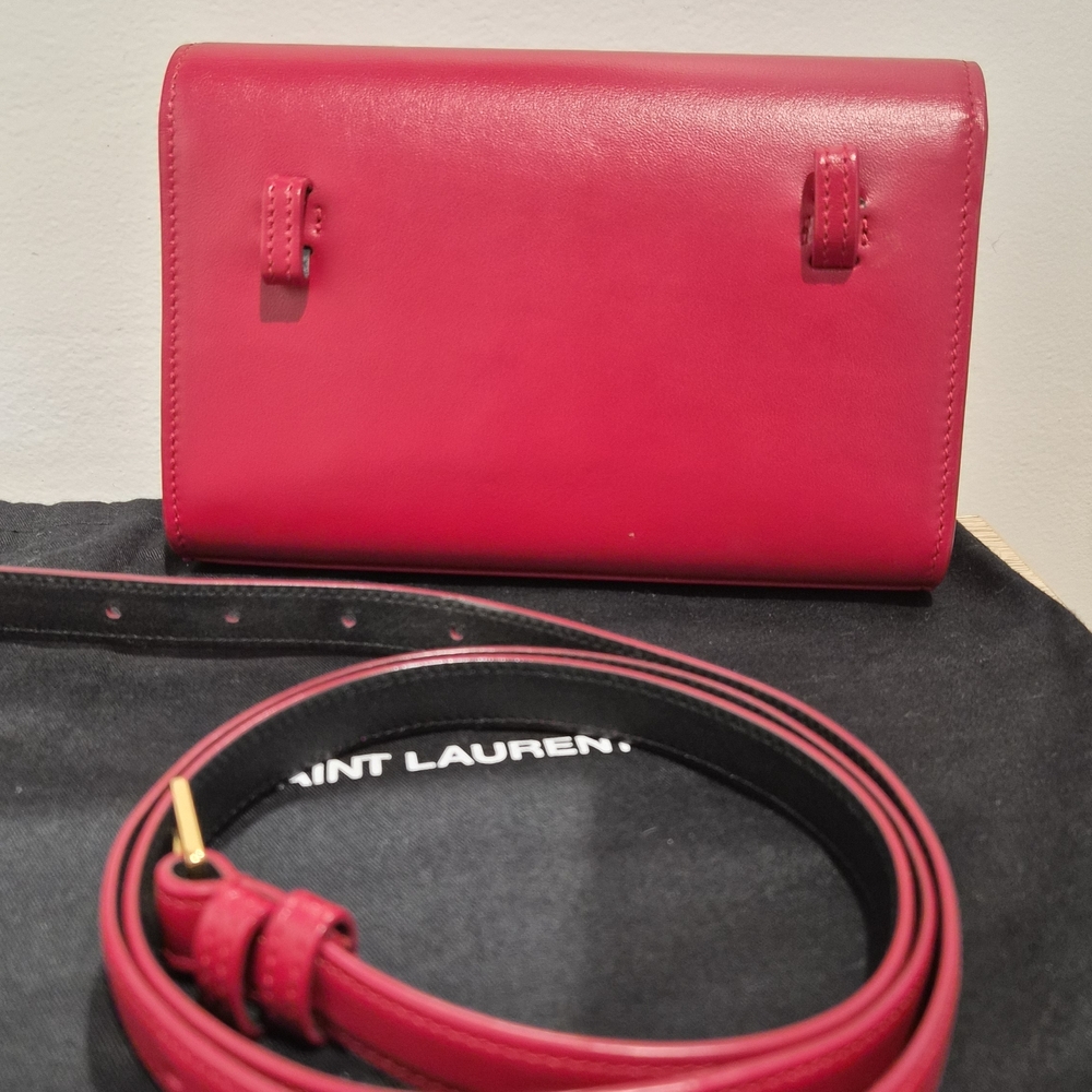 Saint Laurent Red Leather Crossbody Bag - Picture 2 of 8